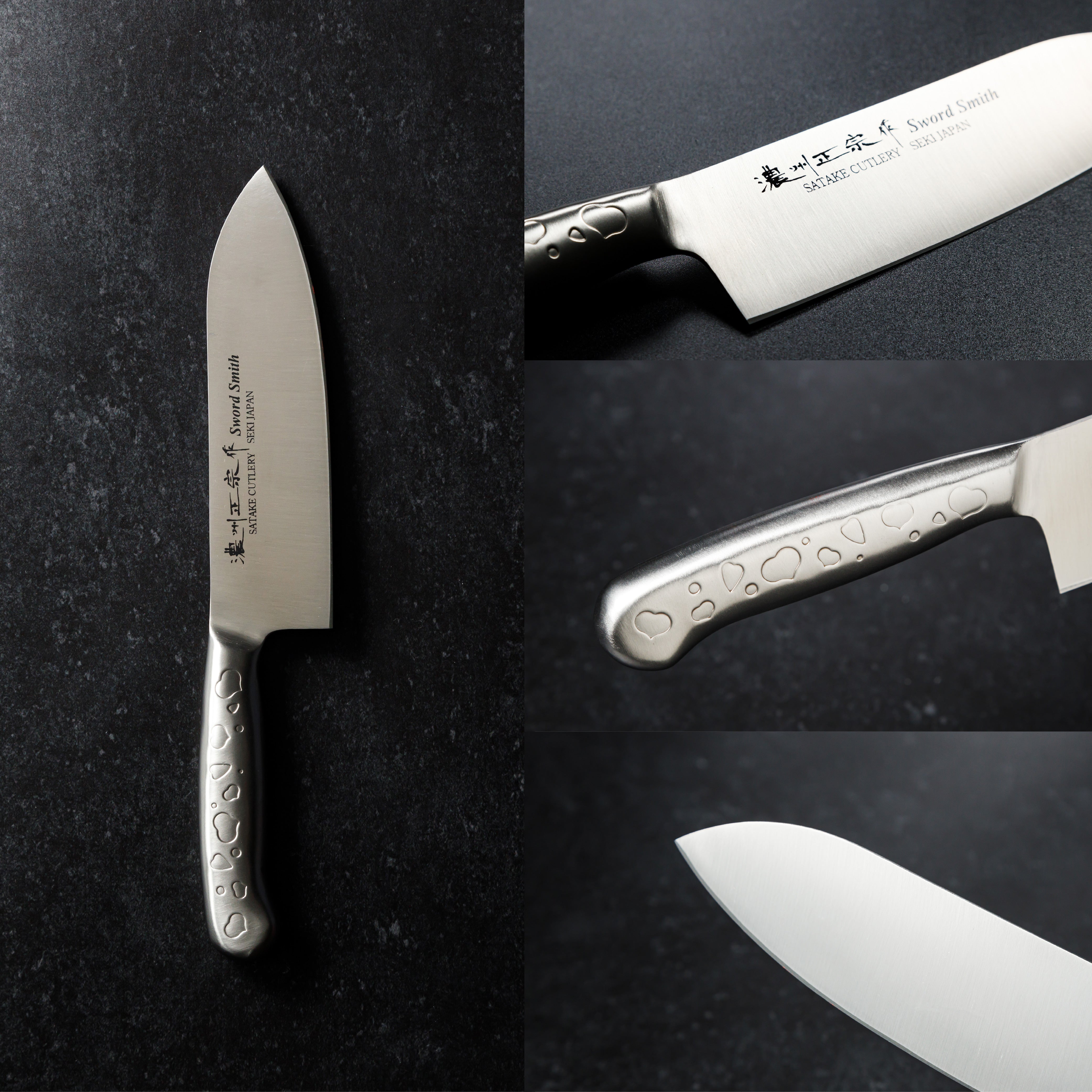 Santoku Knife, 6.7 Inch Japanese knife, All stainless steel, 濃州正宗作, Kitchen Knife, HOUCHO