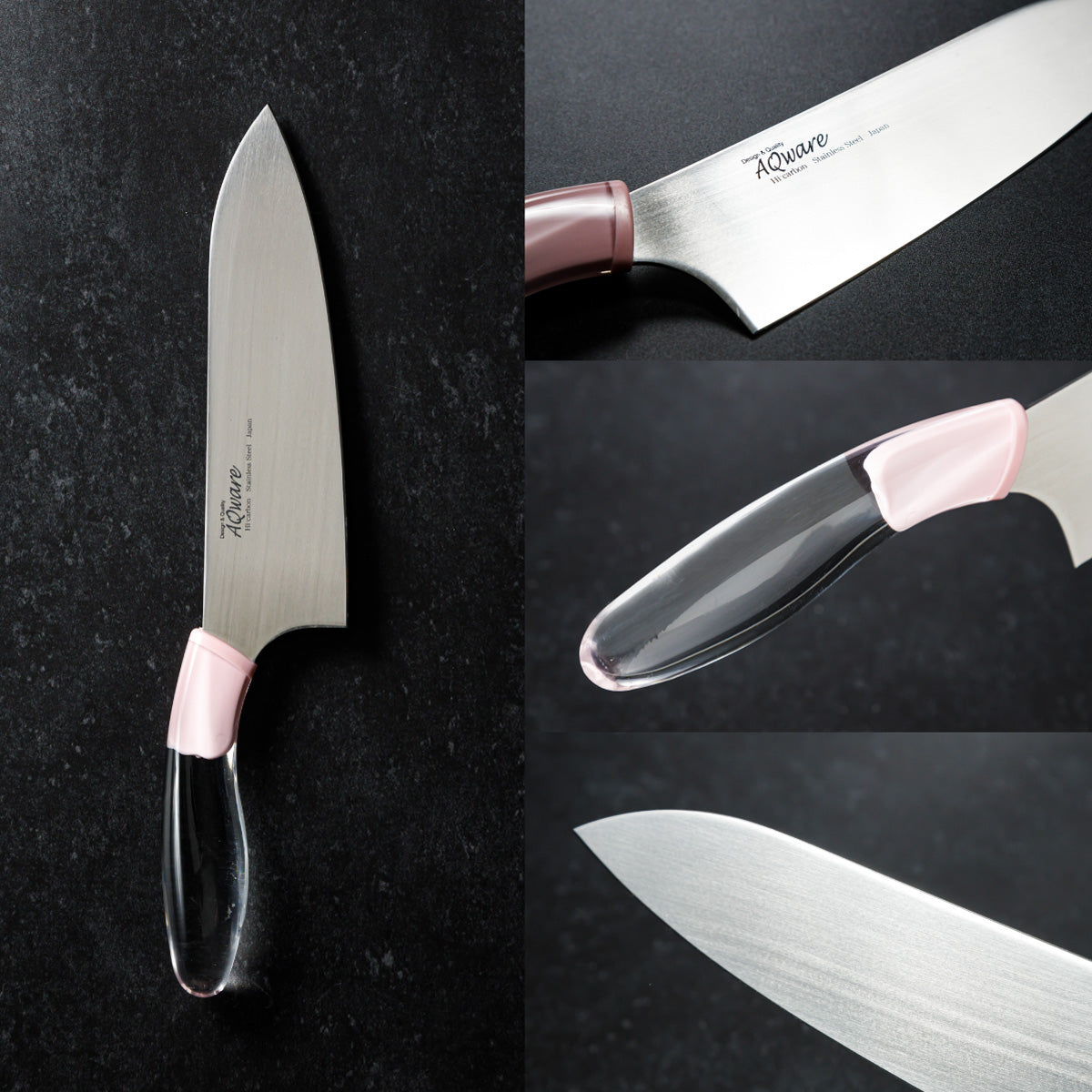 Santoku Knife, 6.7 Inch Japanese knife, stainless steel, 濃州正宗作, Handle: Acrylic, Kitchen Knife, HOUCHO