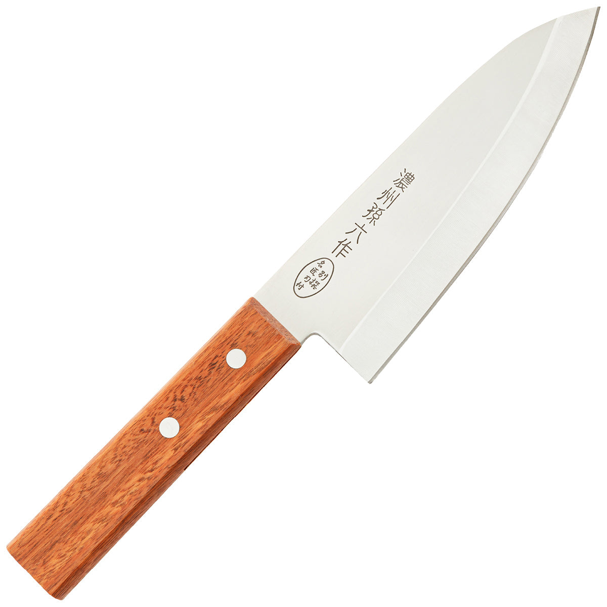 Deba Knife, 6.1 Inch Japanese knife, Stainless Steel, 濃州孫六作, Handle: Natural wood, Kitchen Knife, HOUCHO