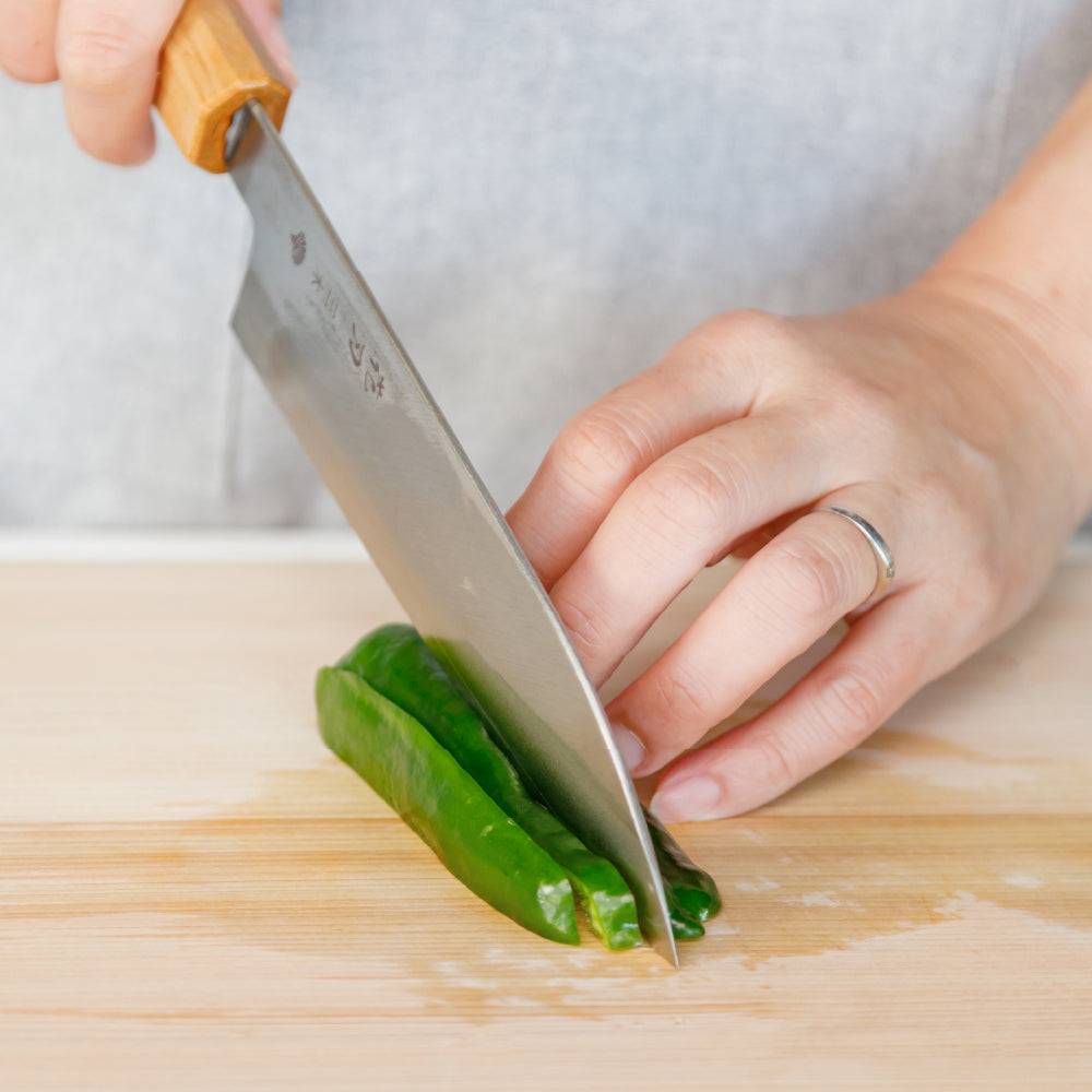 花刃包丁 (Hanaha Hocho) 6.5-Inch Santoku Knife – VG10 Steel, Mirror Polished Blade, Made in Miki, Japan