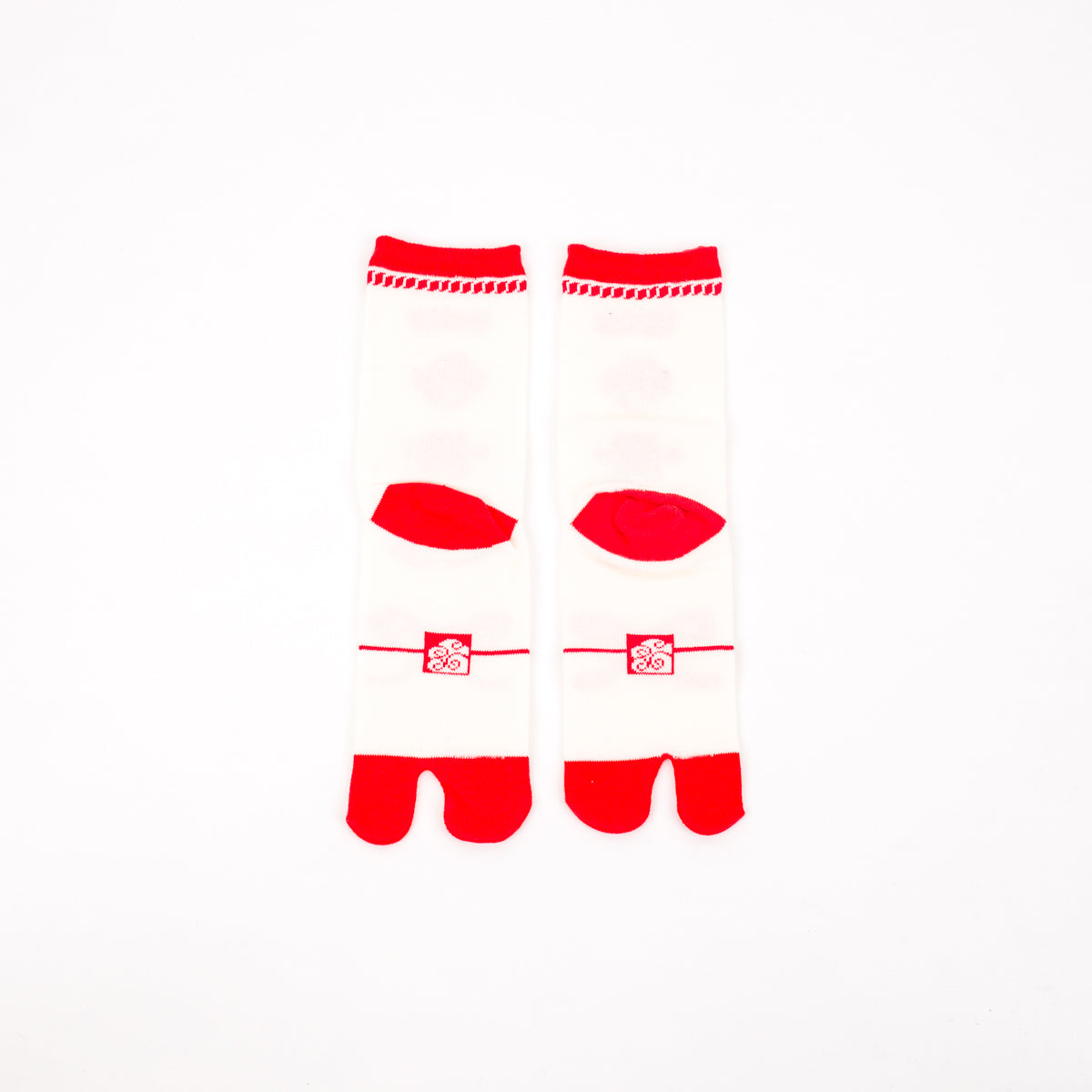 Tabi Socks - Mizuhiki, Red / mid calf
