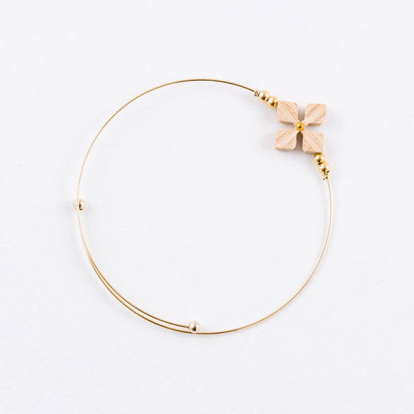 Hana Wire Bracelet White Ash Gold Gold-Plating
