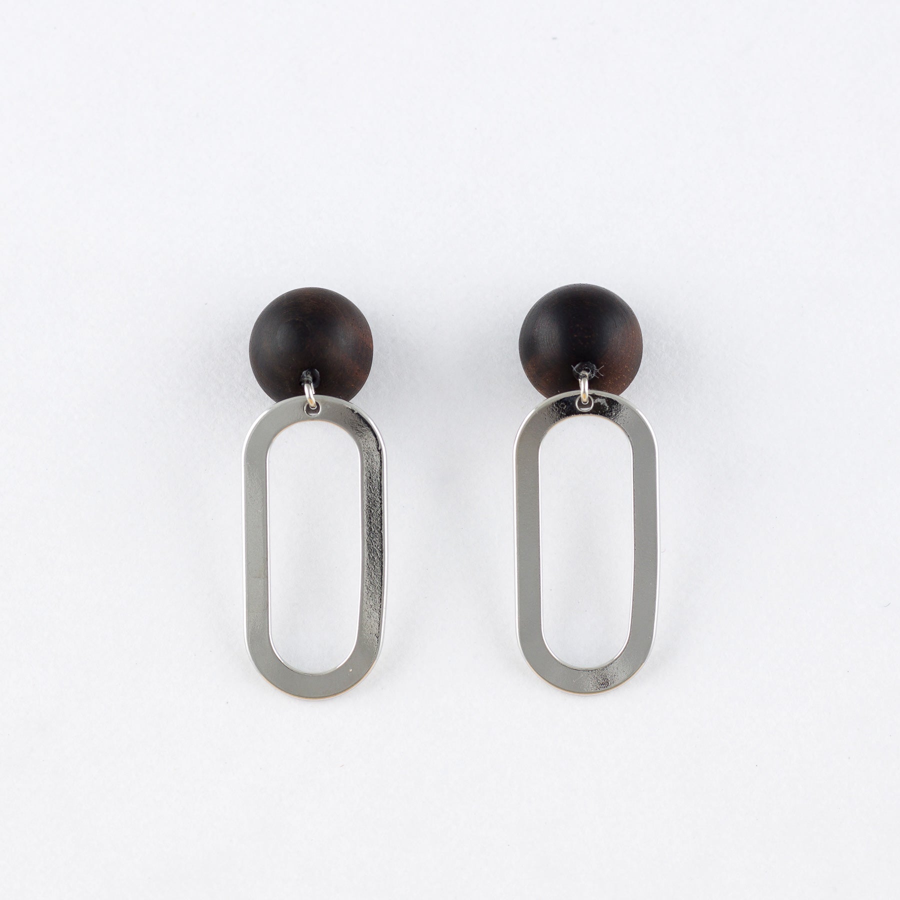 Kyu x Oval Earrings Ebony Titanium – Komari-Made in Japan Products-