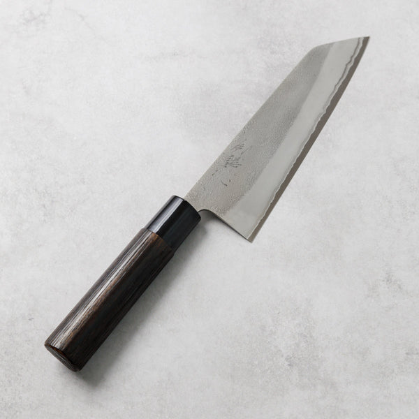剣謙心 Santoku Knife 165mm – Versatile Double-Bevel Chef’s Knife | White #2 Steel Core | Handmade in Tsubame-Sanjo