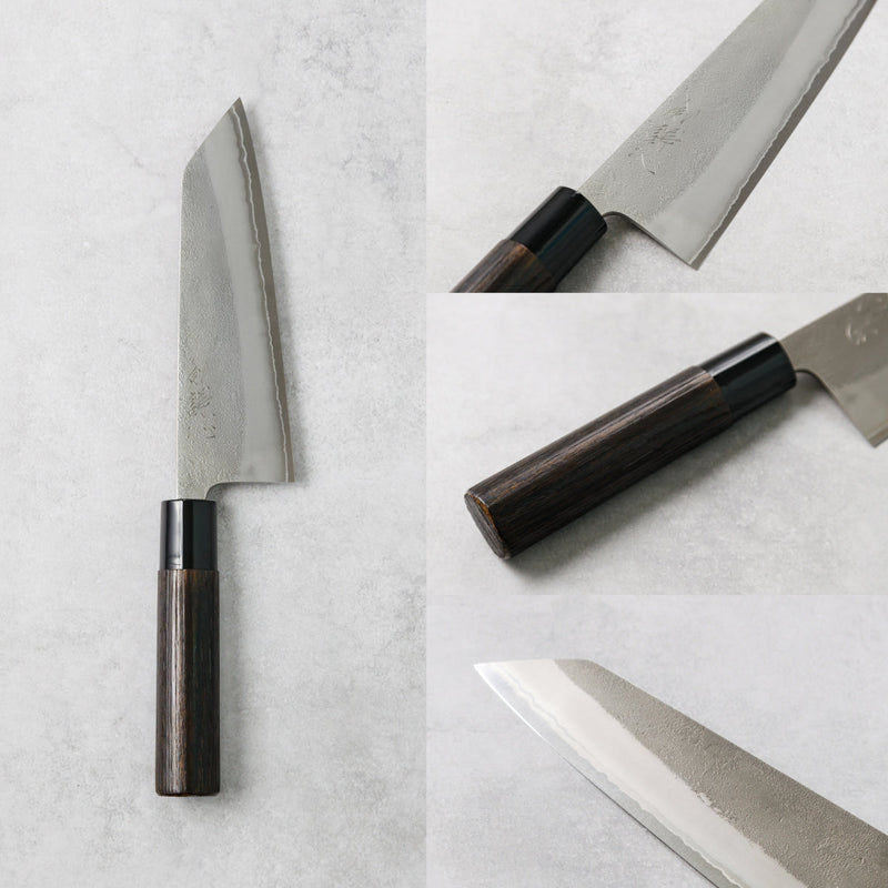 剣謙心 Santoku Knife 165mm – Versatile Double-Bevel Chef’s Knife | White #2 Steel Core | Handmade in Tsubame-Sanjo