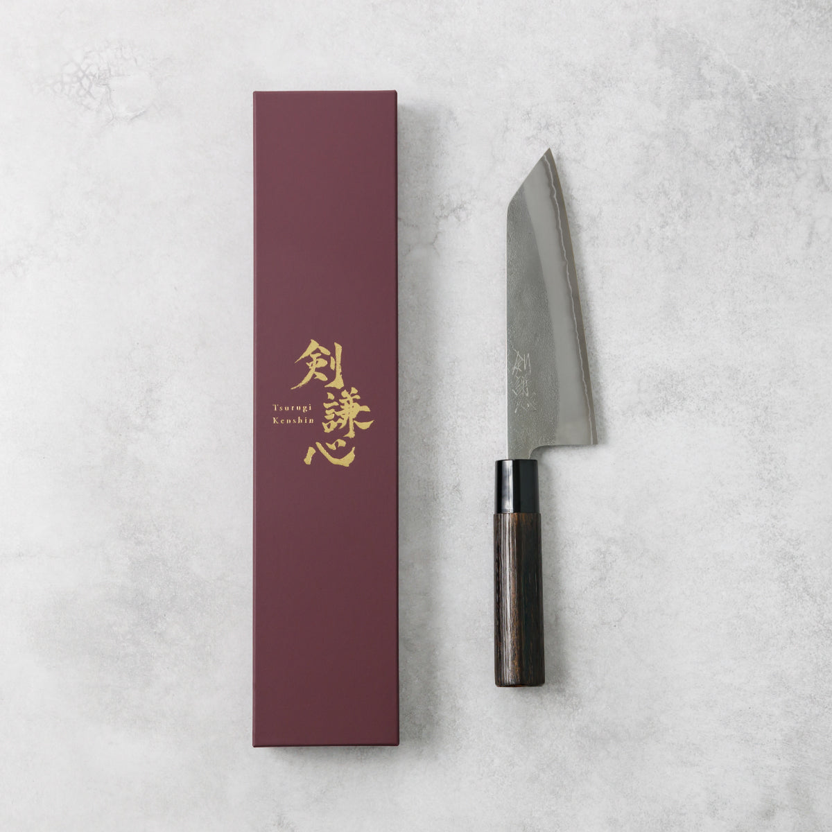 剣謙心 Santoku Knife 165mm – Versatile Double-Bevel Chef’s Knife | White #2 Steel Core | Handmade in Tsubame-Sanjo