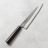 剣謙心 Stainless Steel Black Tsuchime Gyuto Knife 210mm – Versatile Double-Bevel Chef’s Knife | White #2 Steel Core | Handmade in Tsubame-Sanjo