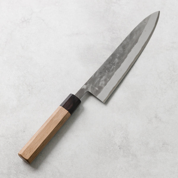 剣謙心 Stainless Steel Nashiji Gyuto Knife 210mm – Versatile Double-Bevel Chef’s Knife | Blue #2 Steel Core | Handmade in Tsubame-Sanjo