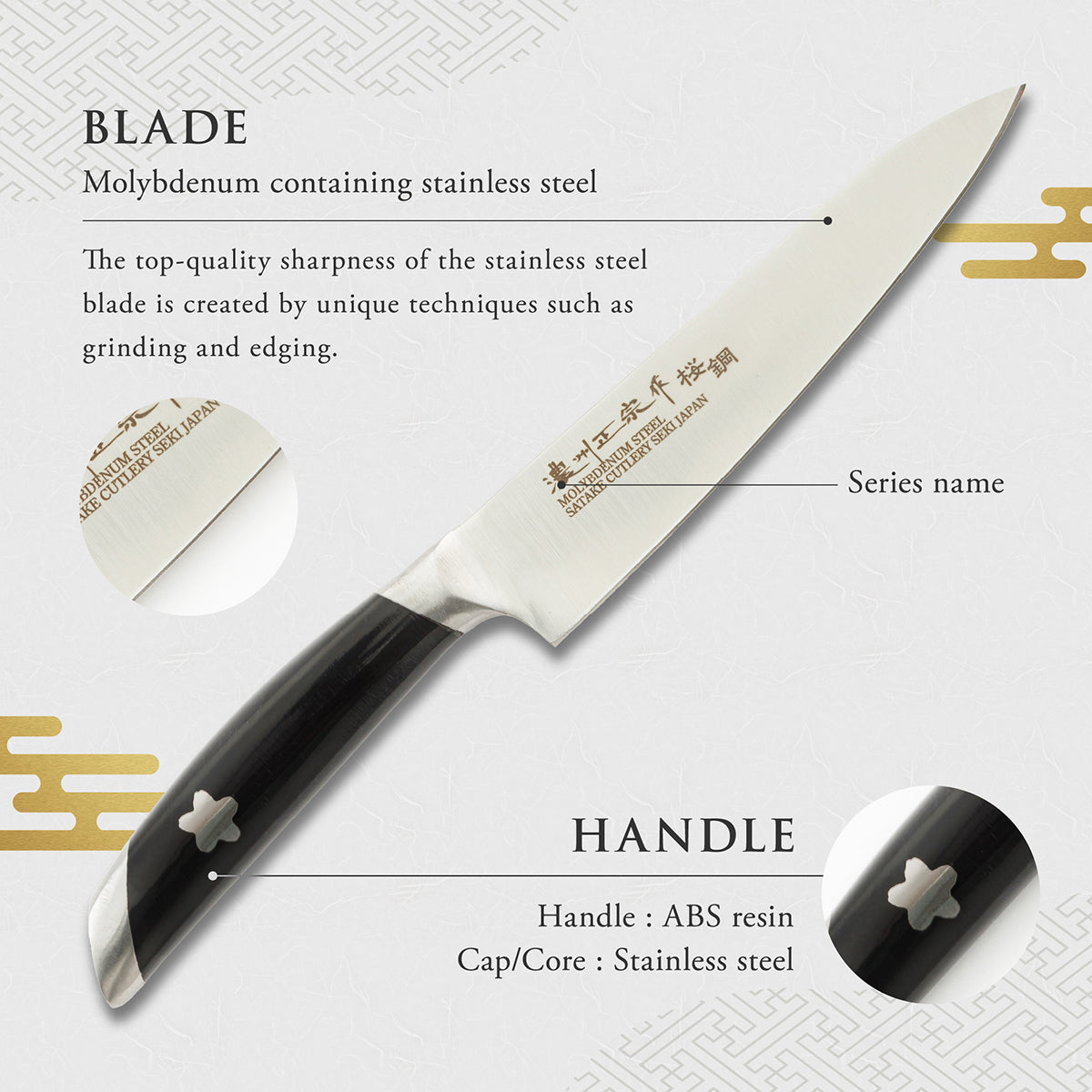 Petty Knife, 5.5 Inch Japanese knife, 濃州正宗作 桜鋼, Stainless steel, Kitchen knife, HOUCHO