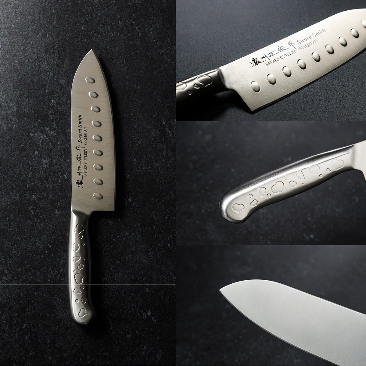 Santoku Knife, 6.7 Inch Japanese knife, All stainless steel, 濃州正宗作, Kitchen Knife, HOUCHO