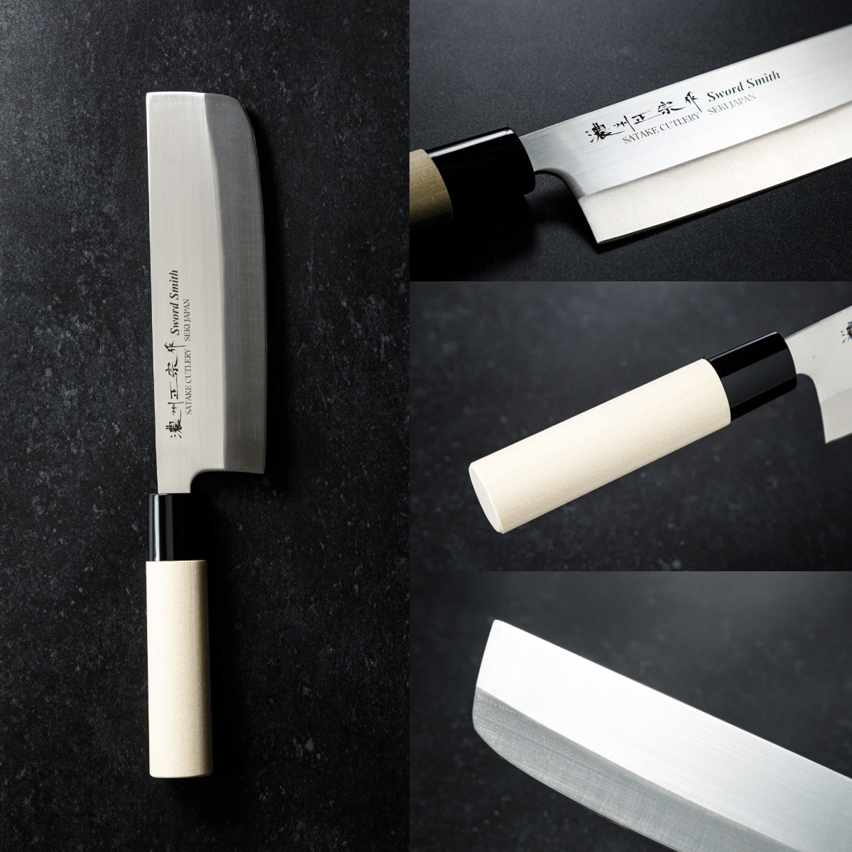 Vegetable Knife, 6.9 Inch Japanese knife, Stainless Steel, 濃州正宗作, Handle: Untreated natural wood, Kitchen Knife, HOUCHO