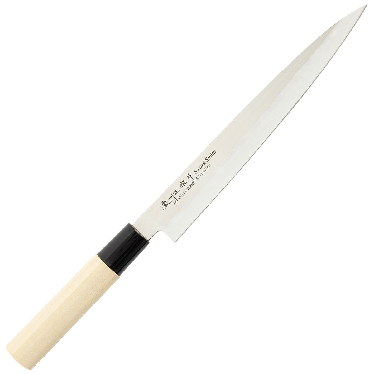 Sashimi Knife, 8.5 Inch Japanese knife, Stainless Steel, 濃州正宗作, Handle: Untreated natural wood, Kitchen Knife, HOUCHO