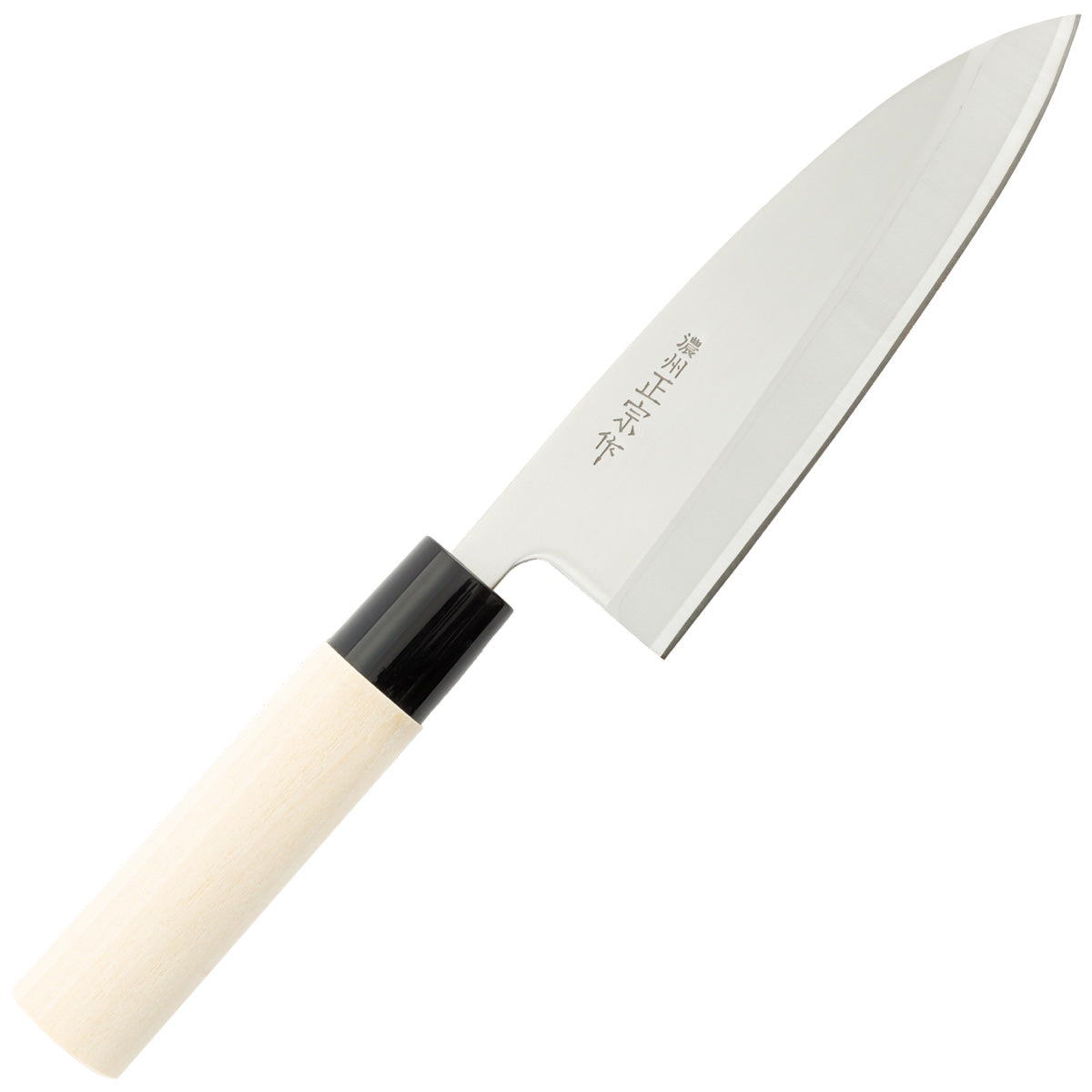 Deba Knife, 6.5 Inch Japanese knife, Stainless Steel, 濃州正宗作, Handle: Untreated natural wood, Kitchen Knife, HOUCHO