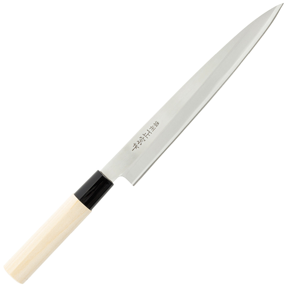 Sashimi Knife, 8.3 Inch Japanese knife, Stainless Steel, 濃州正宗作, Handle: Untreated natural wood, Kitchen Knife, HOUCHO