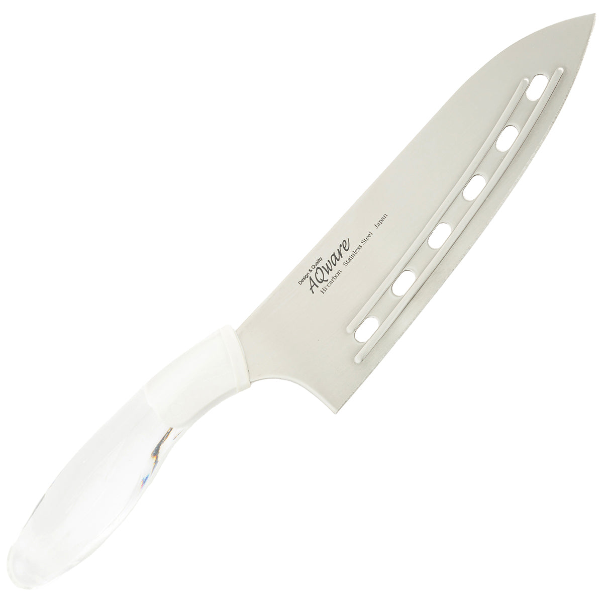 Perforated Knife, 6.7 Inch Japanese knife, stainless steel, 濃州正宗作, Handle: Acrylic, Kitchen Knife, HOUCHO