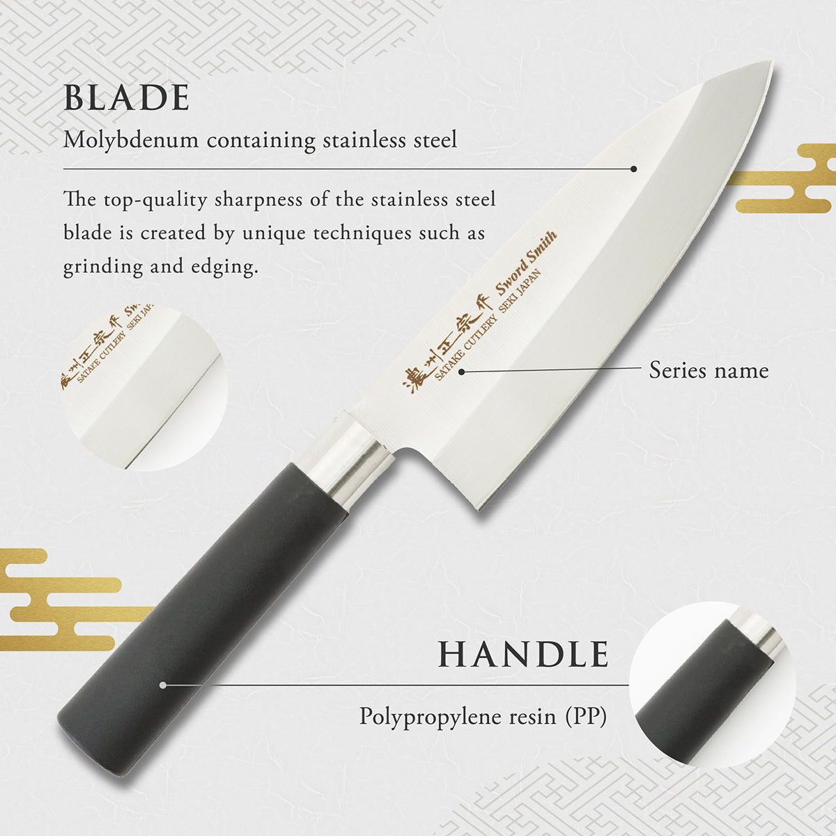 Deba Knife, 6.5 Inch Japanese knife, Stainless Steel, 濃州正宗作, Kitchen Knife, HOUCHO
