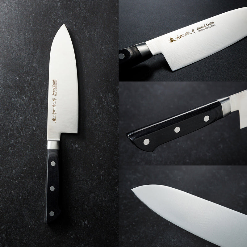 Santoku Knife, 6.9 Inch Japanese knife, 濃州正宗作, Stainless Steel, Kitchen knife, HOUCHO