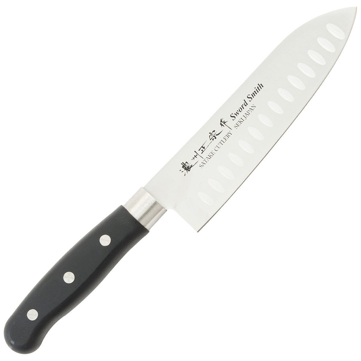 Santoku Knife, 6.7 Inch Japanese knife, Dimpled blade, 濃州正宗作, Stainless Steel, Kitchen knife, HOUCHO
