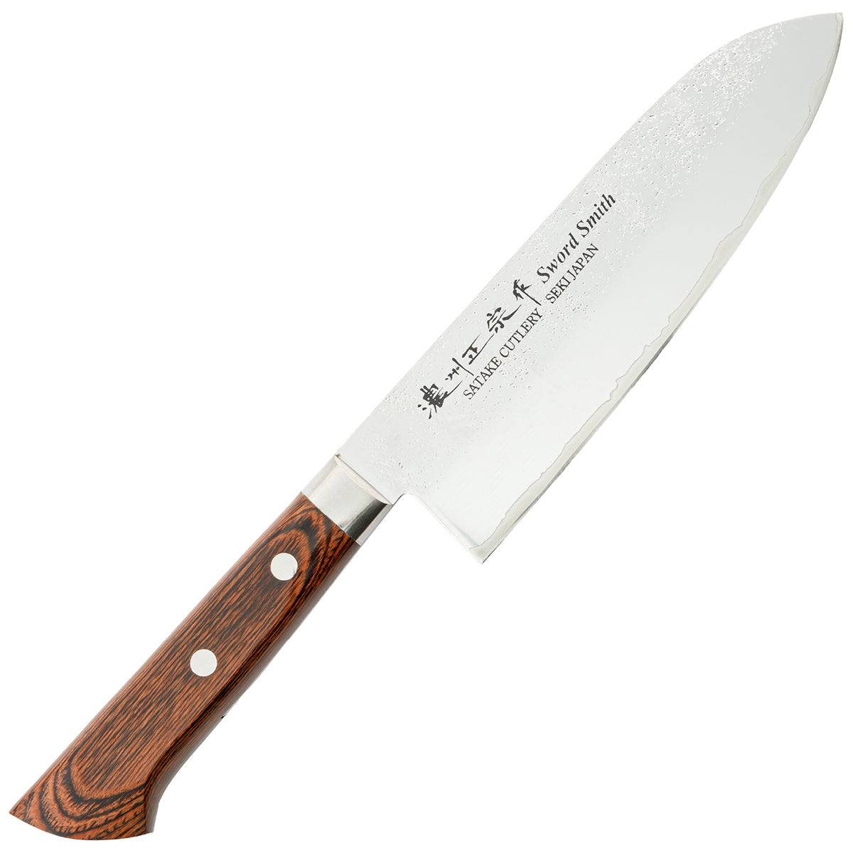 Santoku Knife, 6.7 Inch Japanese knife, CLAD STEEL, 濃州正宗作, Nashiji, Kitchen Knife, HOUCHO