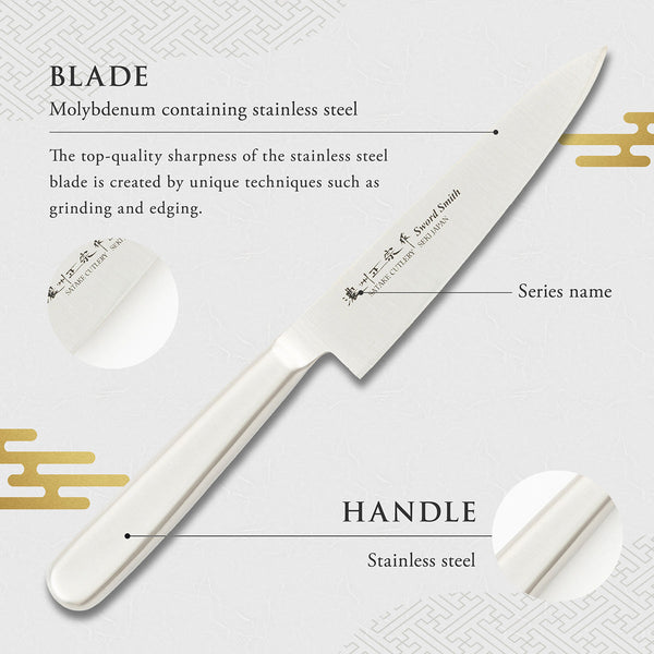 Petty Knife, 5.5 Inch Japanese knife, All stainless steel, 濃州正宗作, Kitchen Knife, HOUCHO
