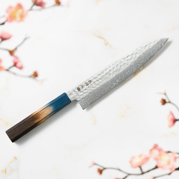 Chef Knife, 8.3 Inch Japanese Kitchen Knives, 花刃包丁 堺, High Carbon Stainless Steel, Hammered Damascus, HOUCHO