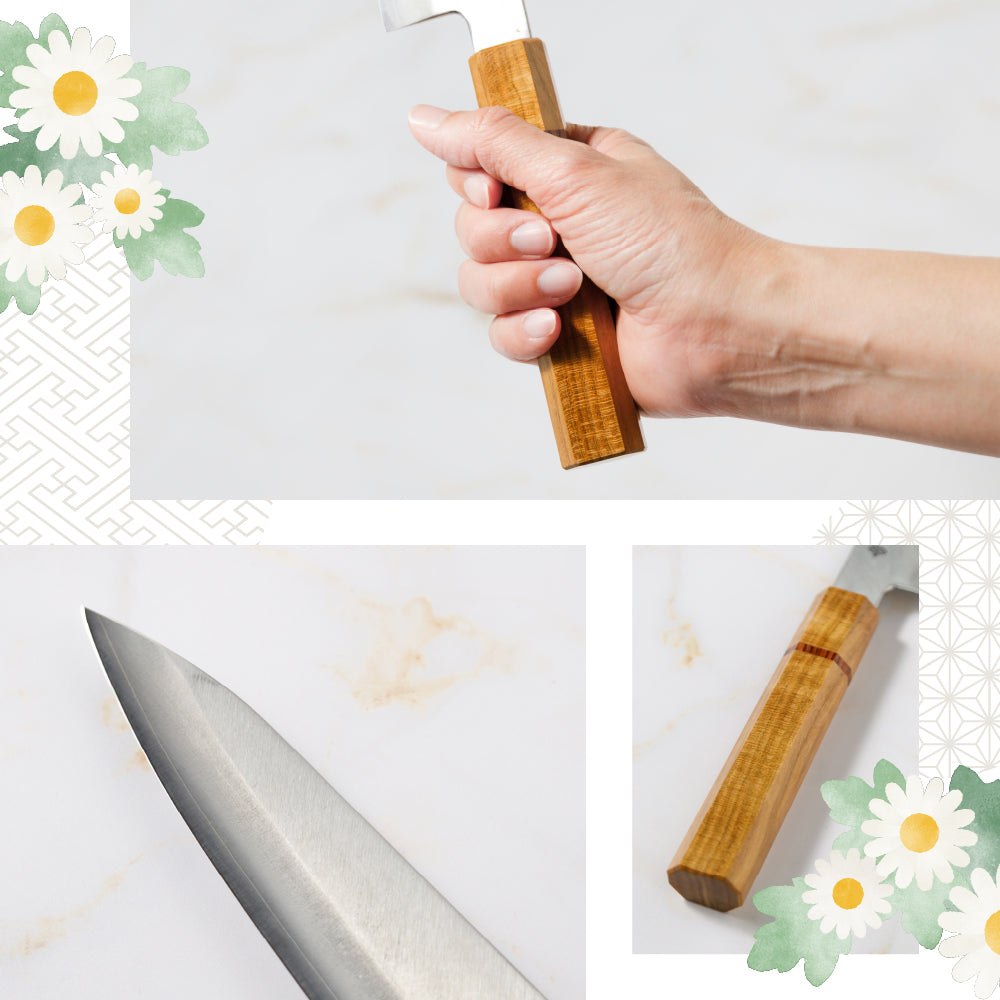 花刃包丁 (Hanaha Hocho) 8.3-Inch Gyuto Chef Knife – VG10 Steel, Mirror Polished Blade, Made in Miki, Japan