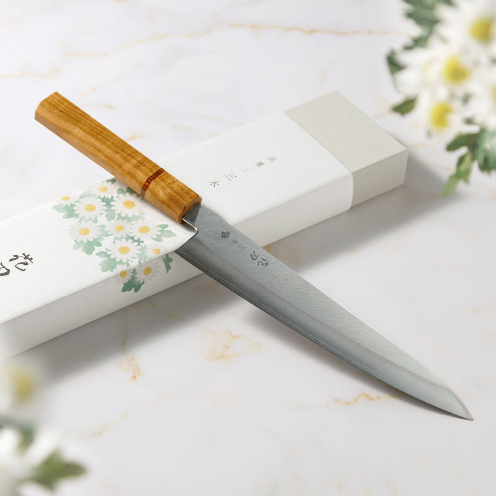 花刃包丁 (Hanaha Hocho) 8.3-Inch Gyuto Chef Knife – VG10 Steel, Mirror Polished Blade, Made in Miki, Japan