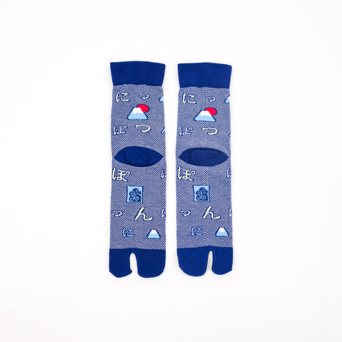 Tabi Socks - Kanoko Fujisan, Blue / mid calf