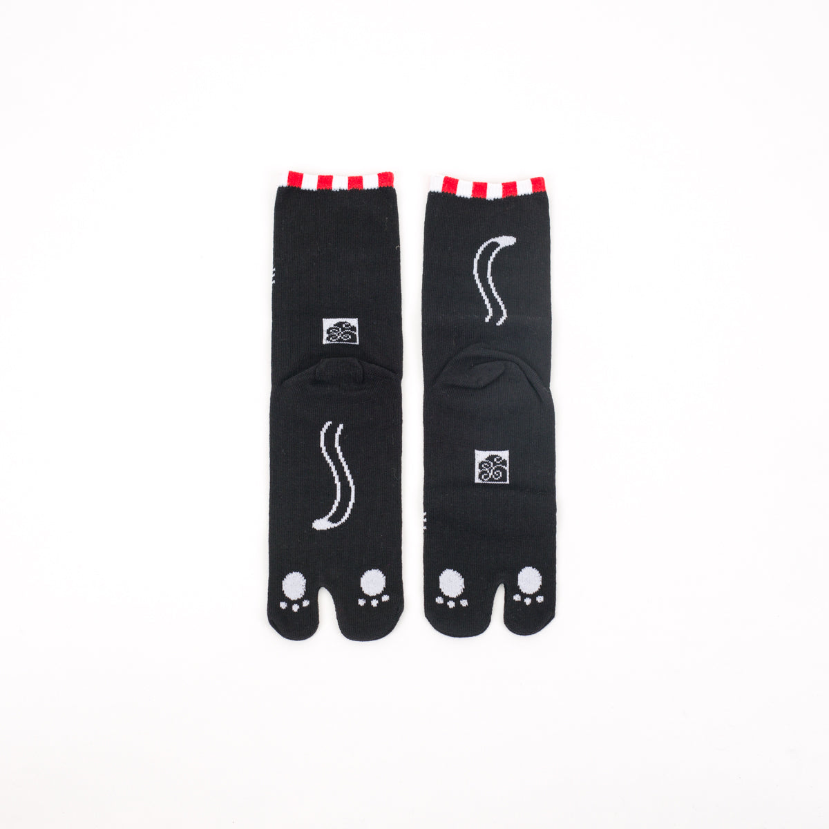 Tabi Socks - Kuroneko, Red / mid calf