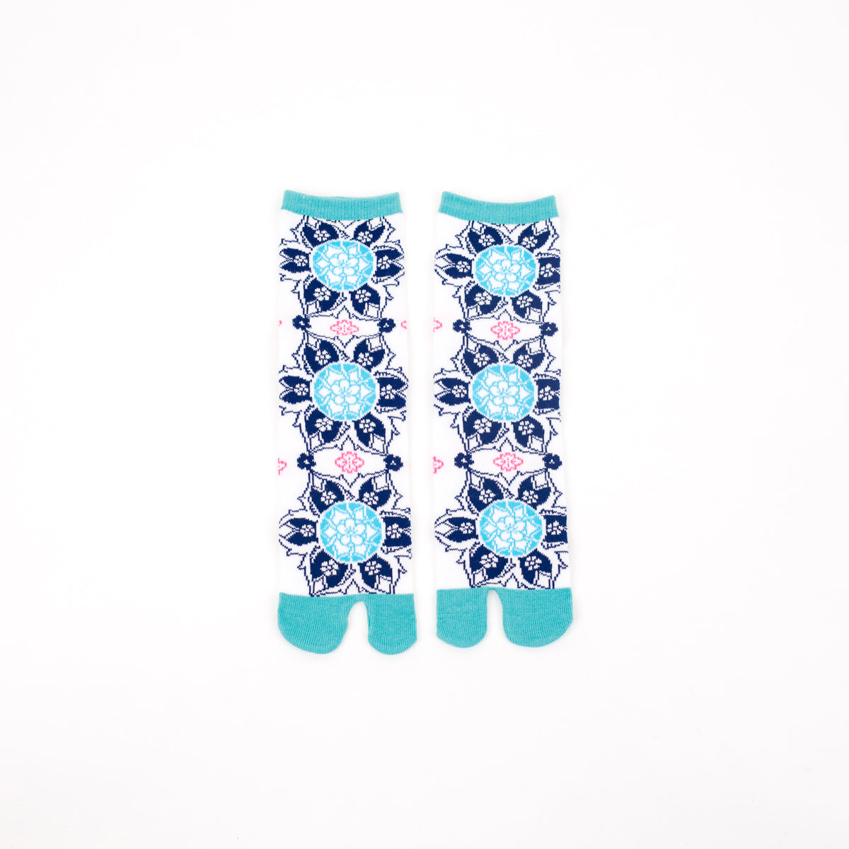 Tabi Socks - Toruta Hanabishi, Teal / mid calf