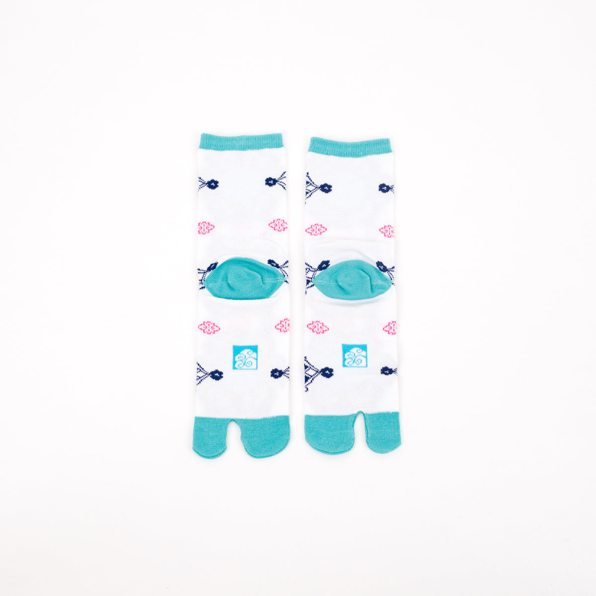 Tabi Socks - Toruta Hanabishi, Teal / mid calf