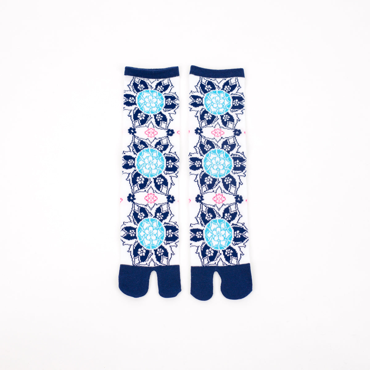 Tabi Socks - Toruta Hanabishi, Blue / mid calf