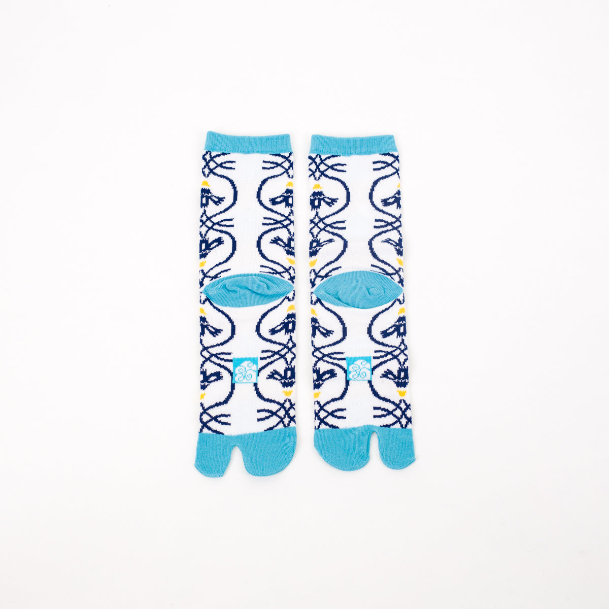 Tabi Socks - Toruta Kiku, Blue / mid calf