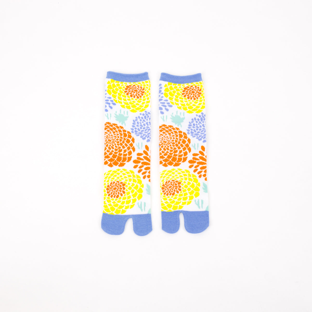 Tabi Socks - Atsume Kikutabi, Blue / mid calf