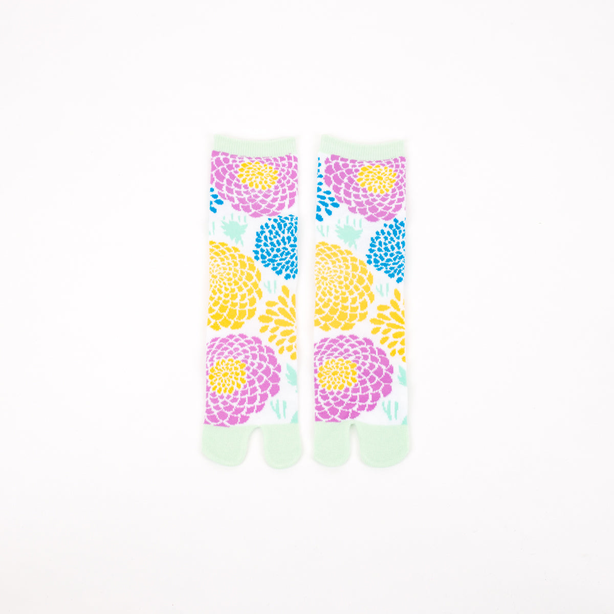 Tabi Socks - Atsume Kikutabi, Light Green / mid calf