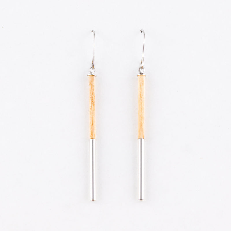 Bou Earrings White Ash Silver Surgical Stainless Steel