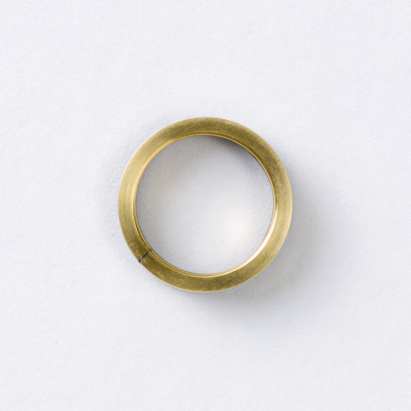 Half Line Ring Ebony Brass
