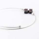 Hana Wire Bracelet Ebony Silver-Plating