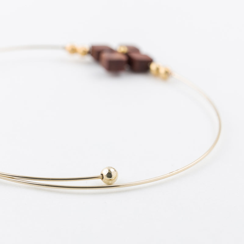 Hana Wire Bracelet Rosewood Gold-Plating