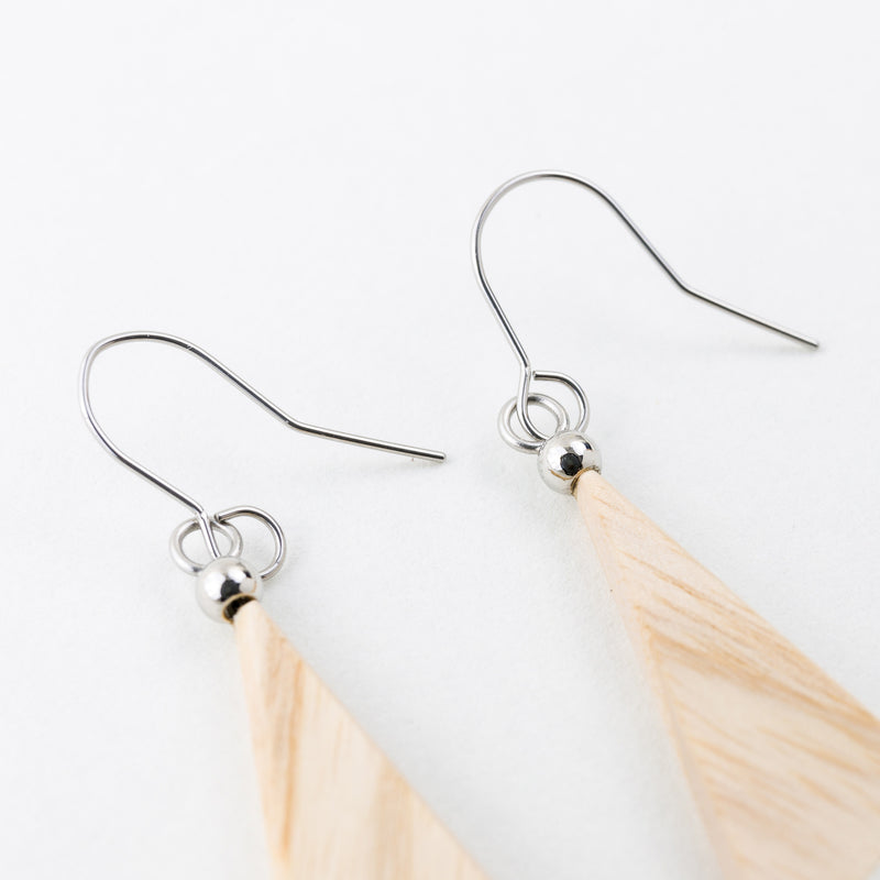 Hata Earrings White Ash Silver Surgical Stainless Steel