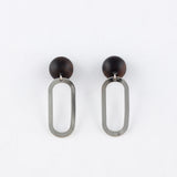 Kyu x Oval Earrings Ebony Titanium