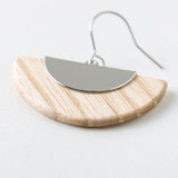 Ougi Earrings White Ash Silver Surgical Stainless Steel