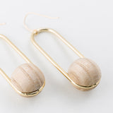 Oval Earrings White Ash Gold 14Kgf