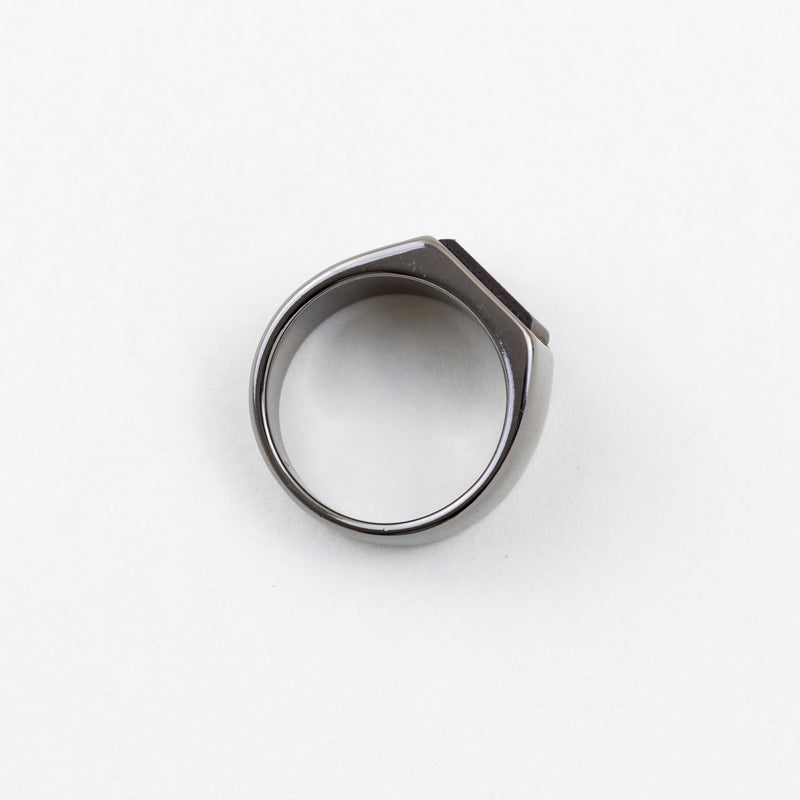 Square Ring Ebony Silver-Plating