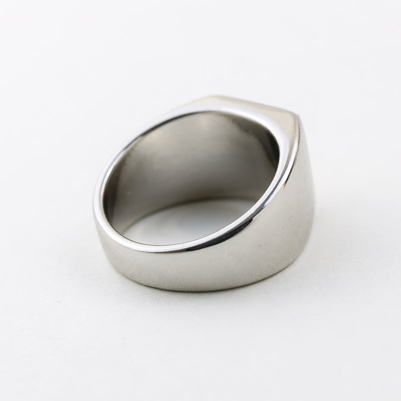 Square Ring White Ash Silver Silver-Plating